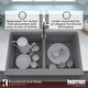 preview thumbnail 57 of 56, Karran Farmhouse Apron Front Quartz Double Bowl Kitchen Sink