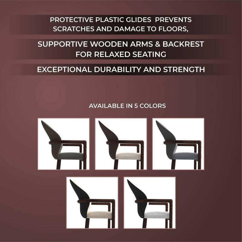 LeisureMod Set of 2 Modern Leather/Velvet Dining Chair - Elegant Armchair with Gold Accents for Home Office & Kitchen