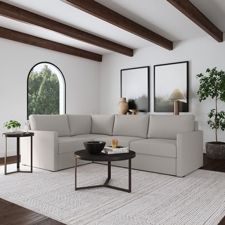 Flexsteel Fabric 4-Seat Modular Sectional in Light Tan