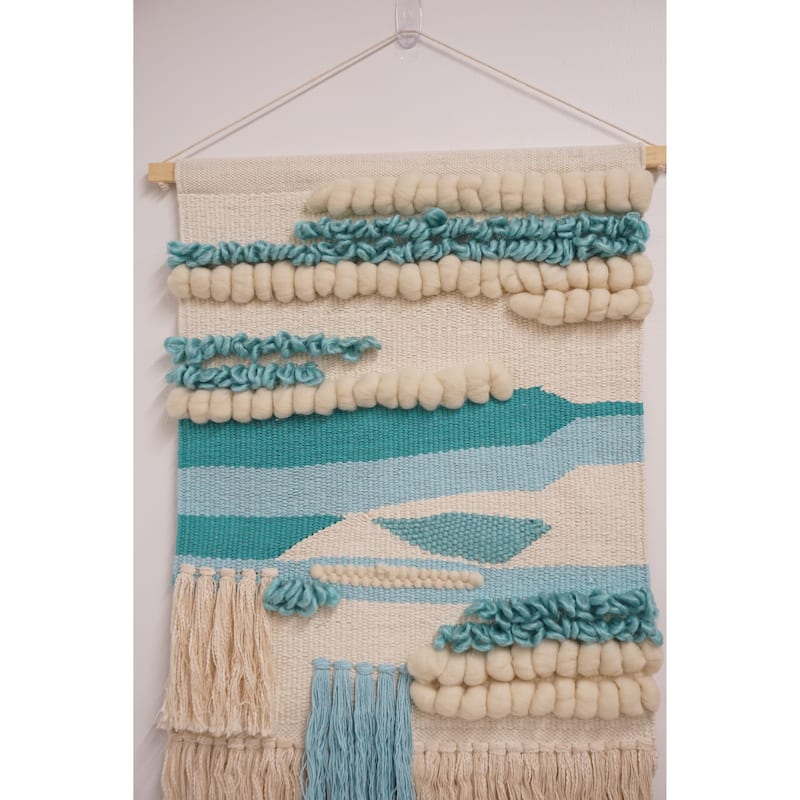 Home&Manor Wool and Cotton Large Macrame Wall Hanging with Rod Included - Exact Size