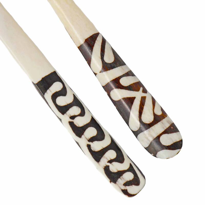 Hand-carved Long Batik Appetizer & Bar Utensils, Set of 2