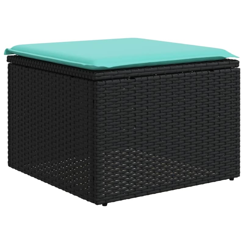 vidaXL Patio Sofa Set with Cushions Outdoor Conversation Furniture Poly Rattan - 24.4 x 24.4 x 27.2