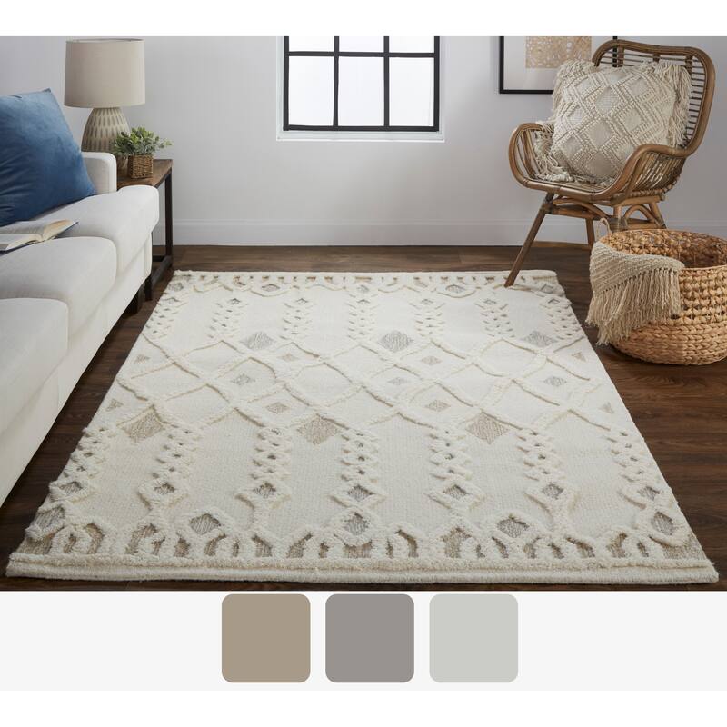 Grand Bazaar Elika Hand Tufted Trellis & Lattice Transitional Area Rug