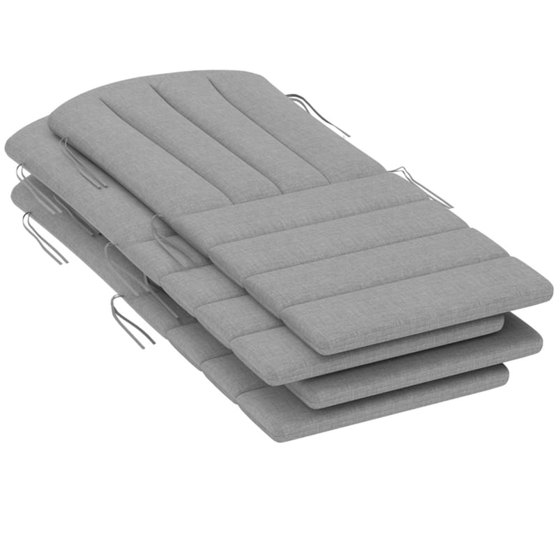 Yarn-Dyed Fabric Adirondack Chair Cushions with Foam Padding Set of 4 - 48.8" L x 19.7" W x 1.6" D - Grey