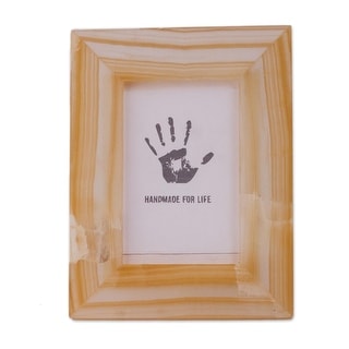 Novica Handmade Amber Stripes Onyx Photo Frame (4X6)