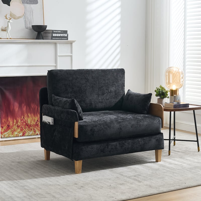 Roomfitters 3-in-1 Foldable Sofa Bed Recliner, Convertible Sleeper with Pillows for Small Spaces, Bedroom or Study - Black