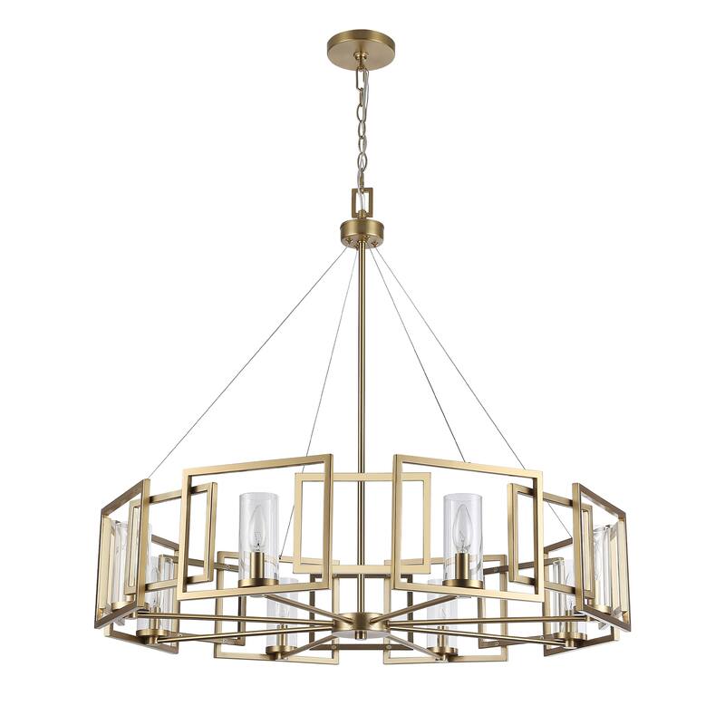 Marco 8-Light Chandelier in Brushed Champagne Bronze with Clear Glass - 8 Light Chandelier