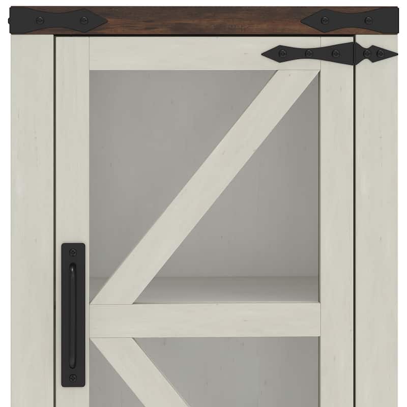 Moasis Farmhouse 67" Tall Linen Tower Bathroom Cabinet with 3 Drawers