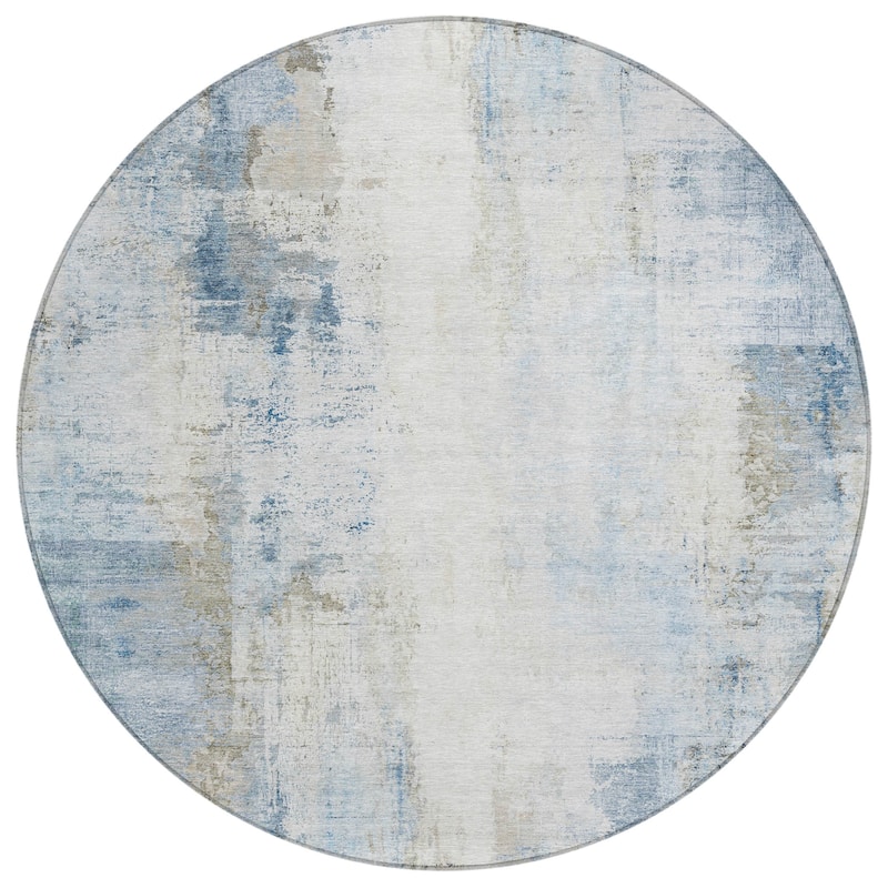Machine Washable Indoor/Outdoor Abstract Solid Chantille Rug