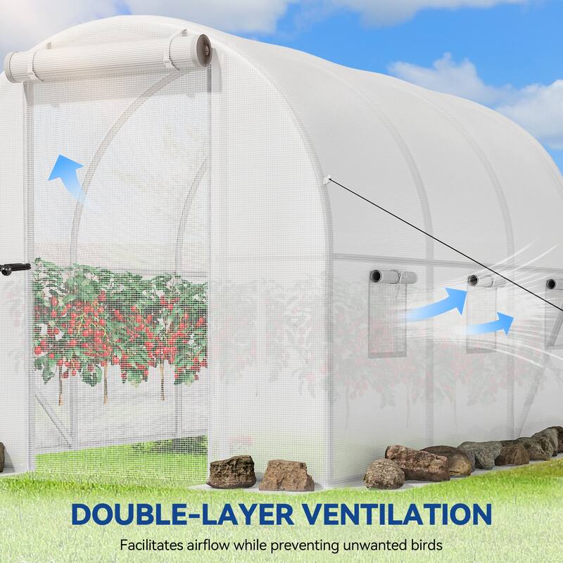 Moasis Greenhouse with Steel Frame, PE Cover