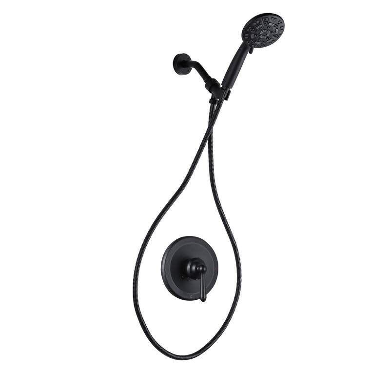 WOWOW Modern Style 4.7-Inch Multi-Function Shower Faucet Set - Matte Black