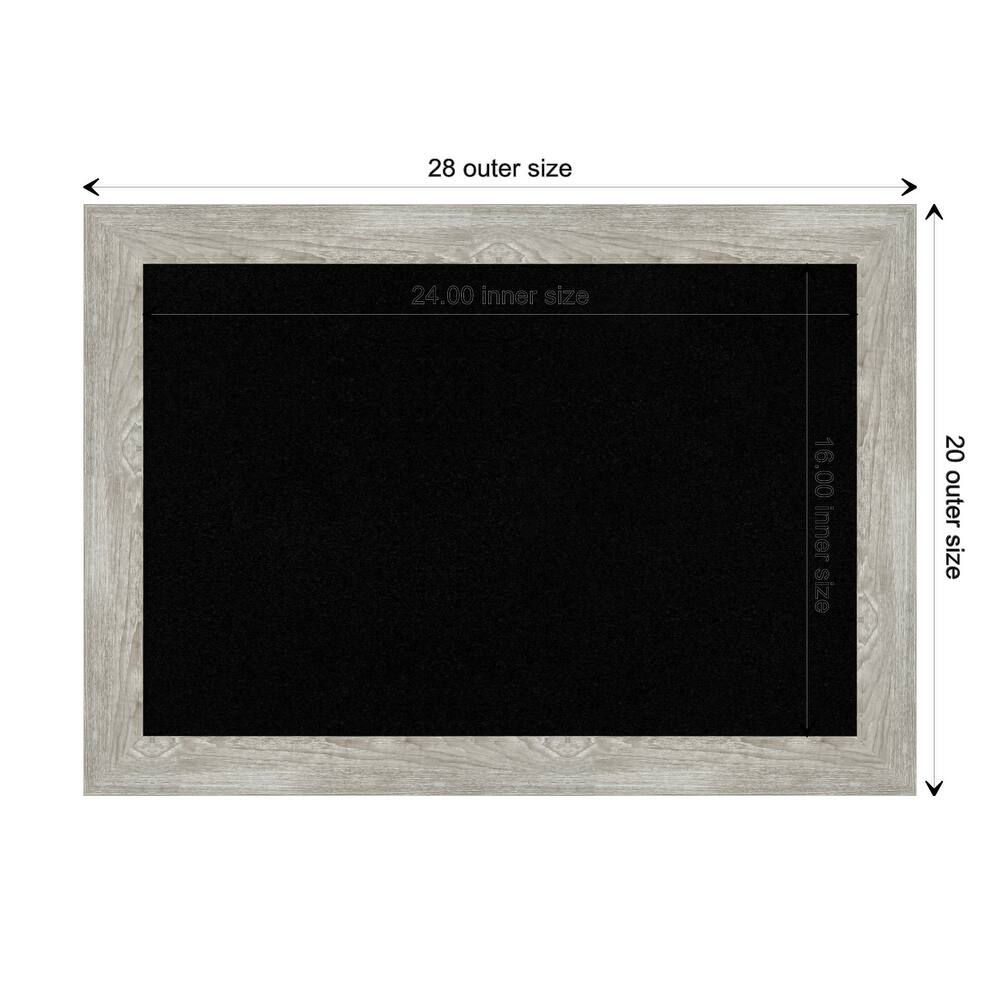 Dove Greywash Narrow Framed Black Corkboard Bulletin Board