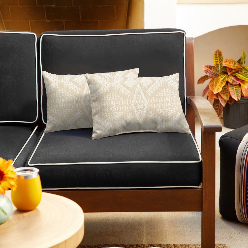 Sunbrella Pendleton Diamond River Printed Indoor/Outdoor Knife Edge Pillow (Set of 2) - 12 in H x 18 in W x 6 in D