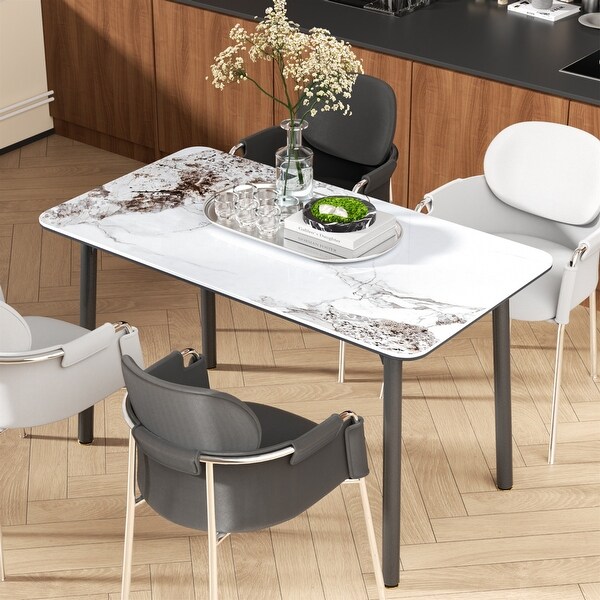 Glass and stone dining table discount