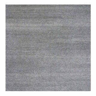 Shahbanu Rugs Neutral Gray, Hand Knotted, Modern Grass Design, Natural ...