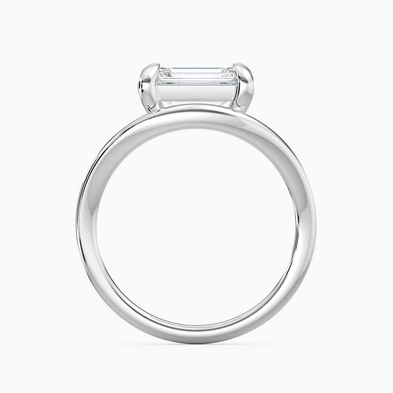 Auriya 14K Gold Lab Grown Diamond Emerald Cut Curved Solitaire Engagement Ring 1.00 - 5.00ct. tw. (F-G, VS)