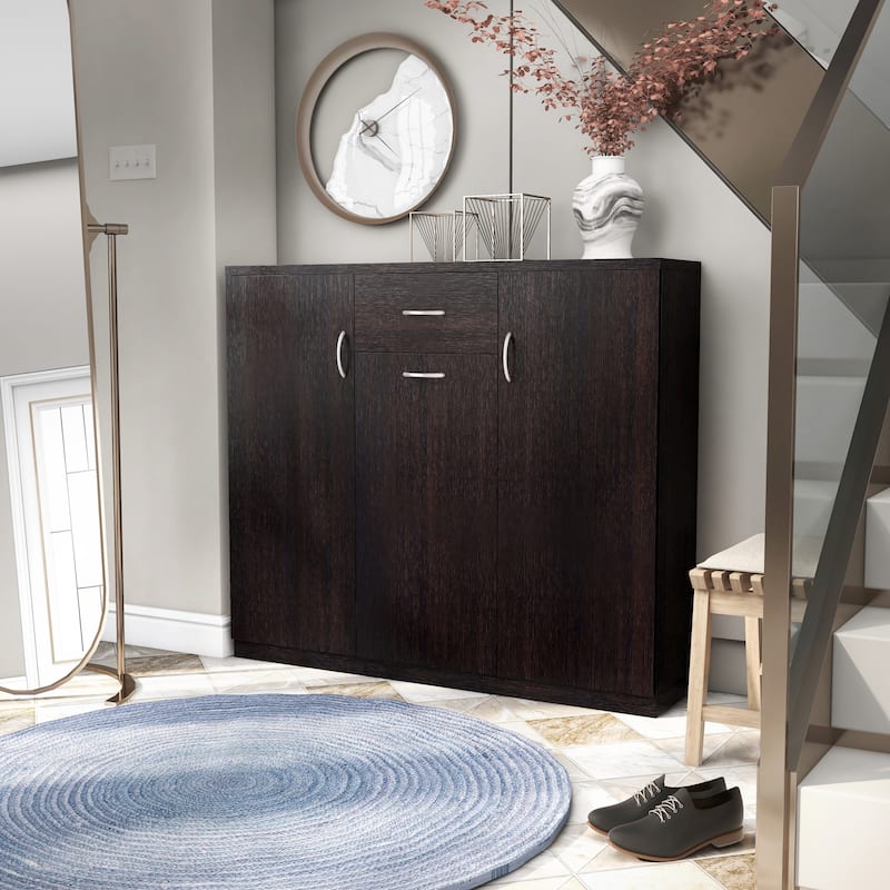 Ekko Contemporary 10-Shelf Shoe Cabinet with 1-Drawer by Furniture of America
