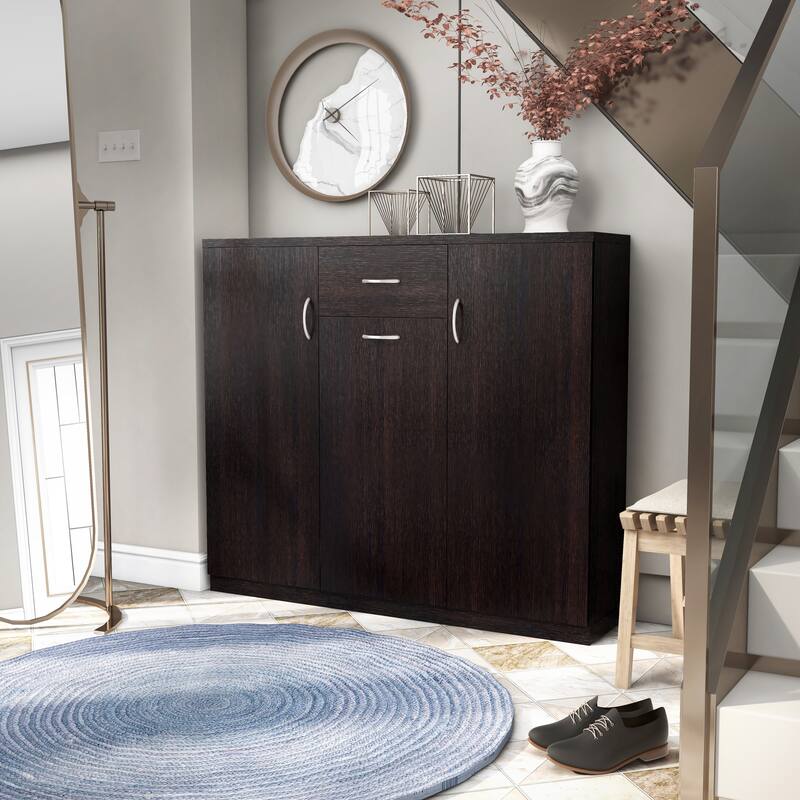 Ekko Contemporary 10-Shelf Shoe Cabinet with 1-Drawer by Furniture of America