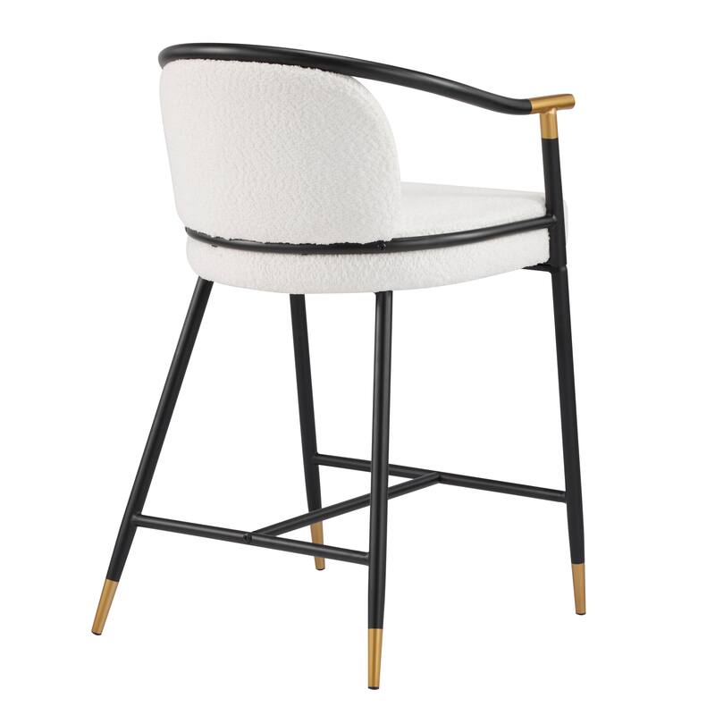 Devin 26" H Upholstered Counter Stool with Metal Frame (Set of 2) by Christopher Knight Home