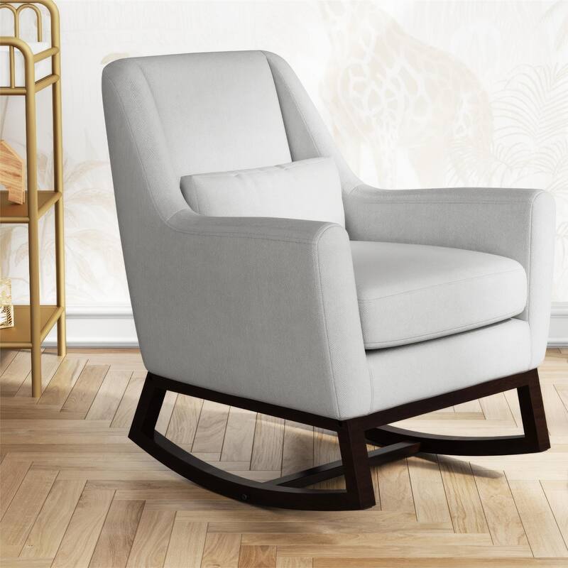 Little Seeds Sophie Mid-Century Rocker with Lumbar Pillow