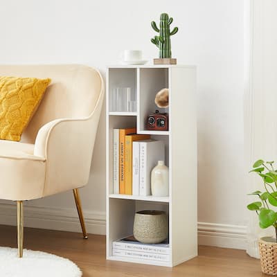 VECELO, 3-Tier Four Open Cube Wooden Bookcase Organizer, Bookshelf / Book Storage