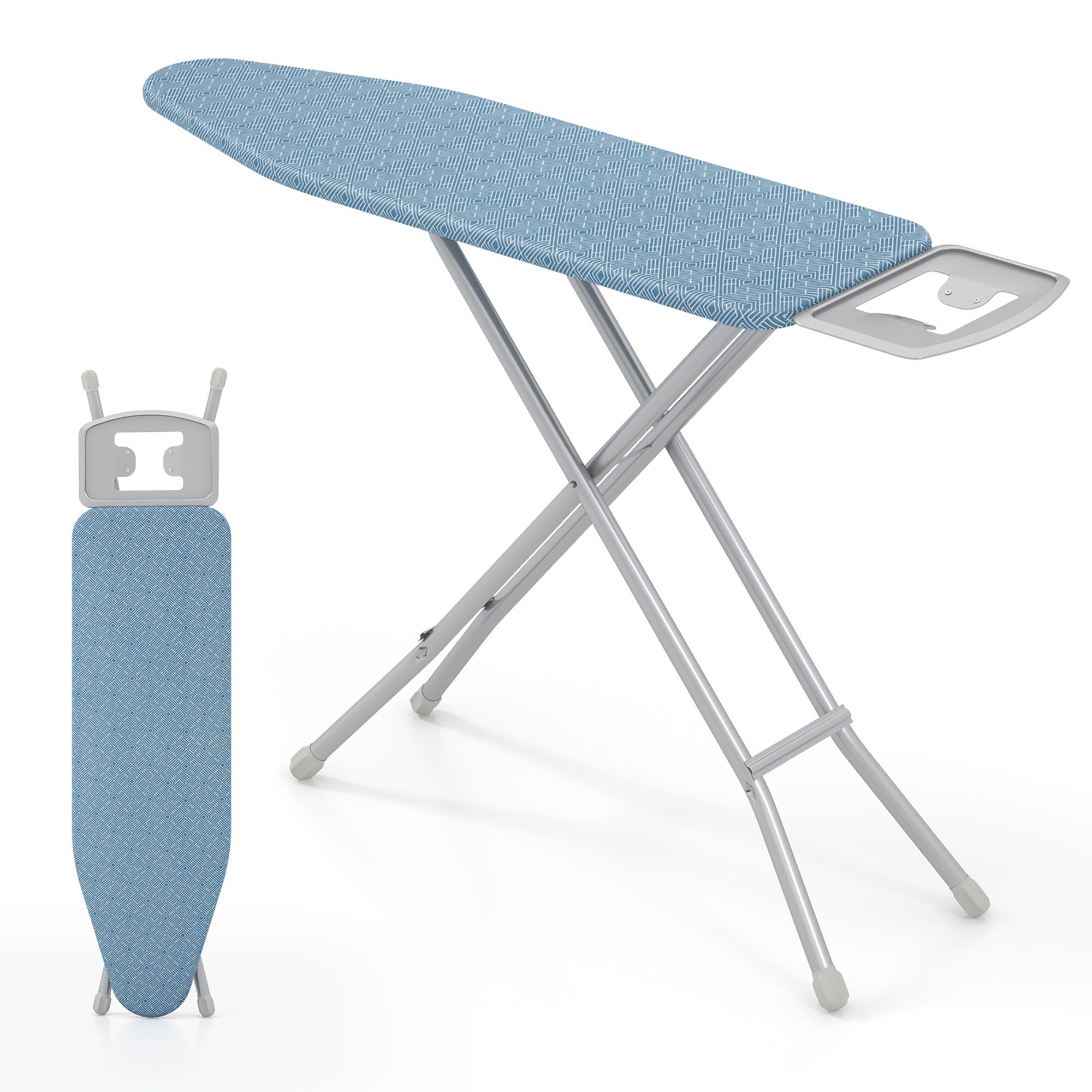 Gymax 48'' x 13.5'' Carbon Steel Ironing Table w/ 7-Level Height