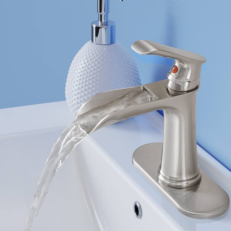 Topcraft Single Handle Waterfall Bathroom Faucet with Baseplate