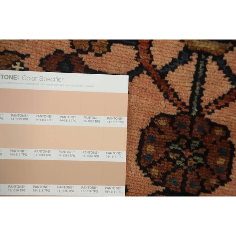 Hand Knotted Oriental 100% Wool Carpet Traditional Floral Peach Lilian Area Rug - 6' 6'' X 4' 5''