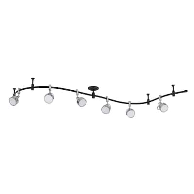 Adjustable 6-Light LED Flex Track Ceiling Light - 96.5 x 5.3 x 9.8
