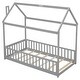 preview thumbnail 7 of 7, Twin House Bed with Fence, Wooden Montessori Floor Bed Frame for Kids