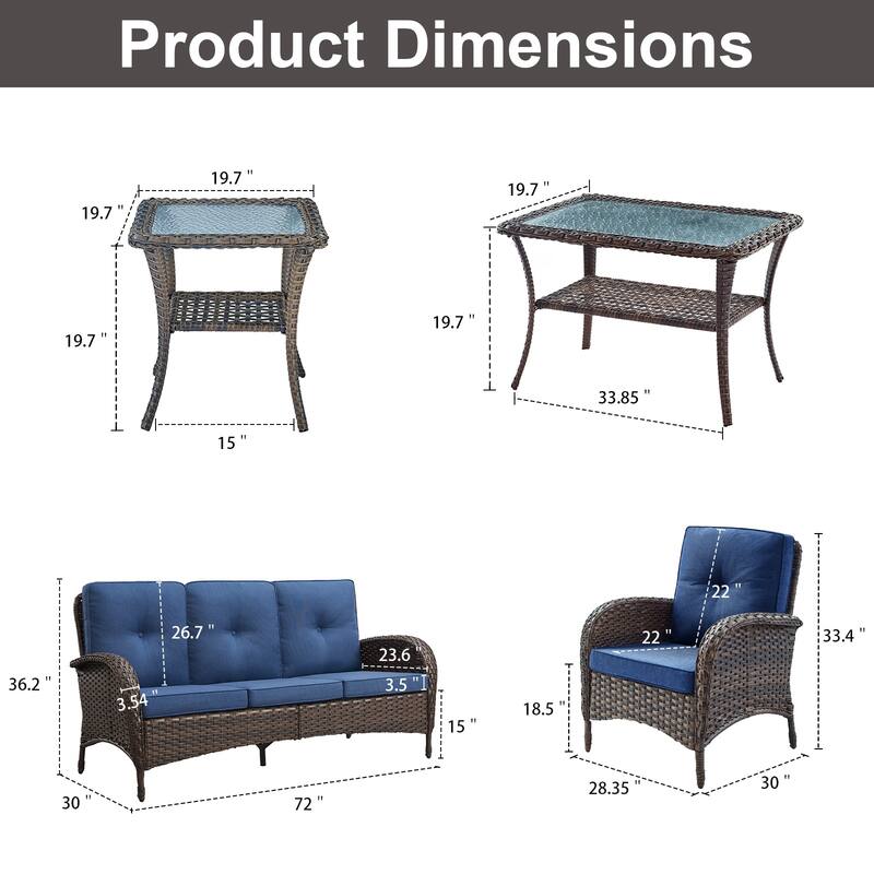 Gymojoy Outdoor Wicker Patio Furniture Sofa Set - Luxurious Comfort, Weather-Resistant