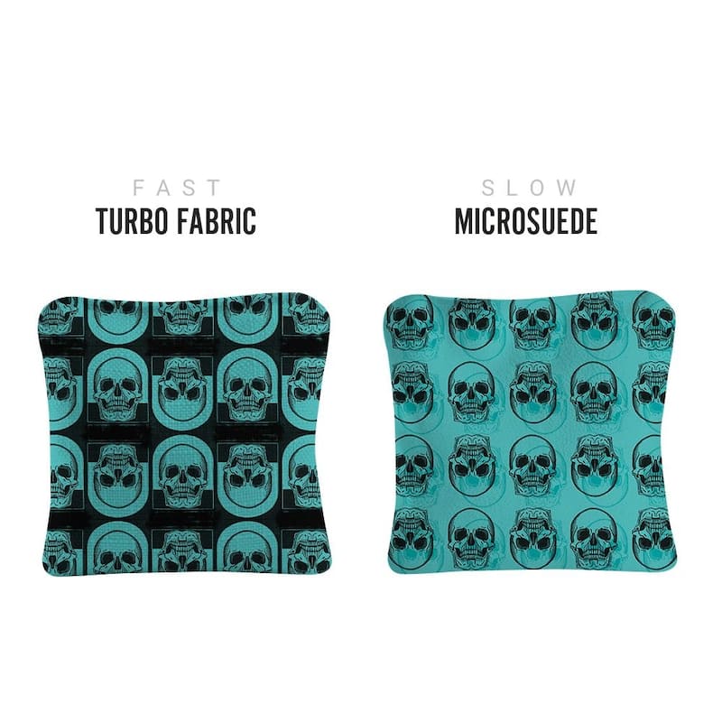 Skull Teal Dual Sided Cornhole Bags