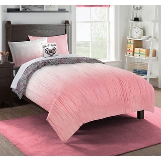 Kids Wild At Heart Bed In A Bag with Decorative Throw Pillow Twin