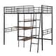 preview thumbnail 5 of 12, Twin Size Metal Loft Bed And Built-In Desk And Shelves
