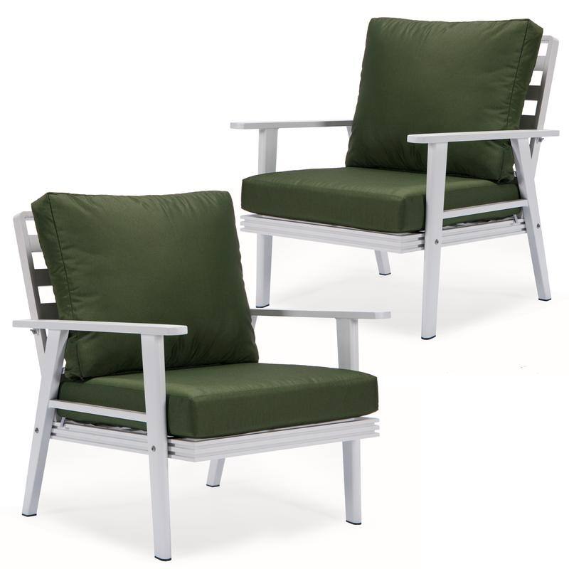 Walbrooke Modern Polyester Upholstery Aluminum Frame wtih Removable Cushion Covers for Indoor Outdoor - Green