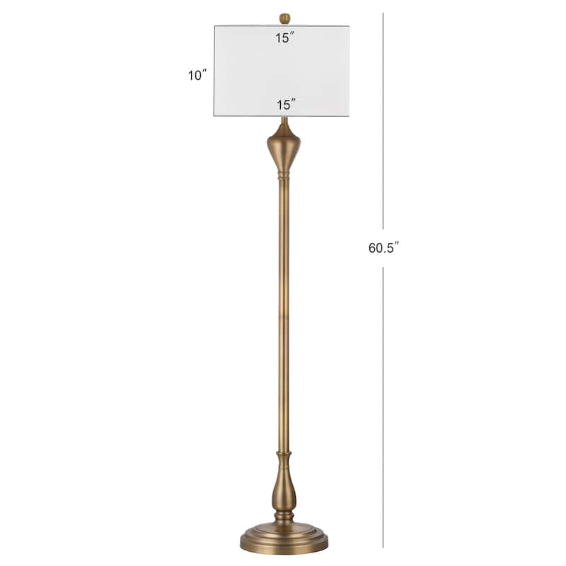SAFAVIEH Lighting Petrina 61-inch Gold Floor Lamp - 15"x15"x60.5" - 15Wx15Dx61H
