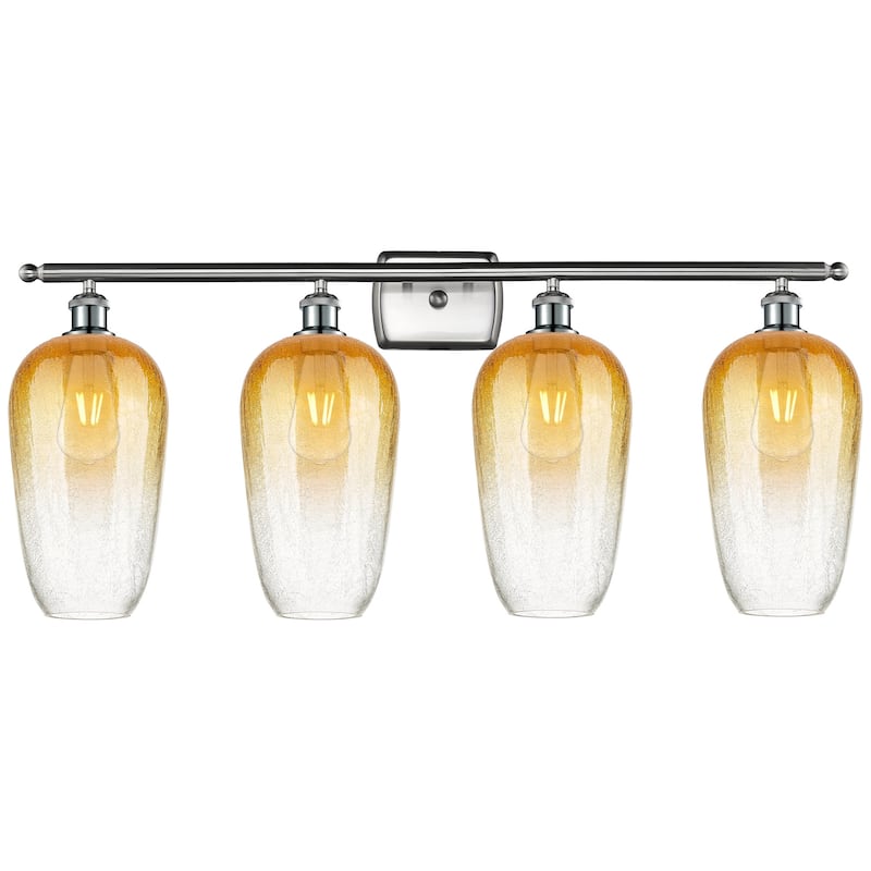 Innovations Lighting 516-4W-16-37 Brookhaven Flute Vanity Brookhaven - Brushed Satin Nickel / Amber