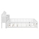 preview thumbnail 7 of 21, Full-size Floor Beds with Bookcases and Blackboards, Versatile with Guard rails, Solid Wood Floor Beds with Storage Headboards