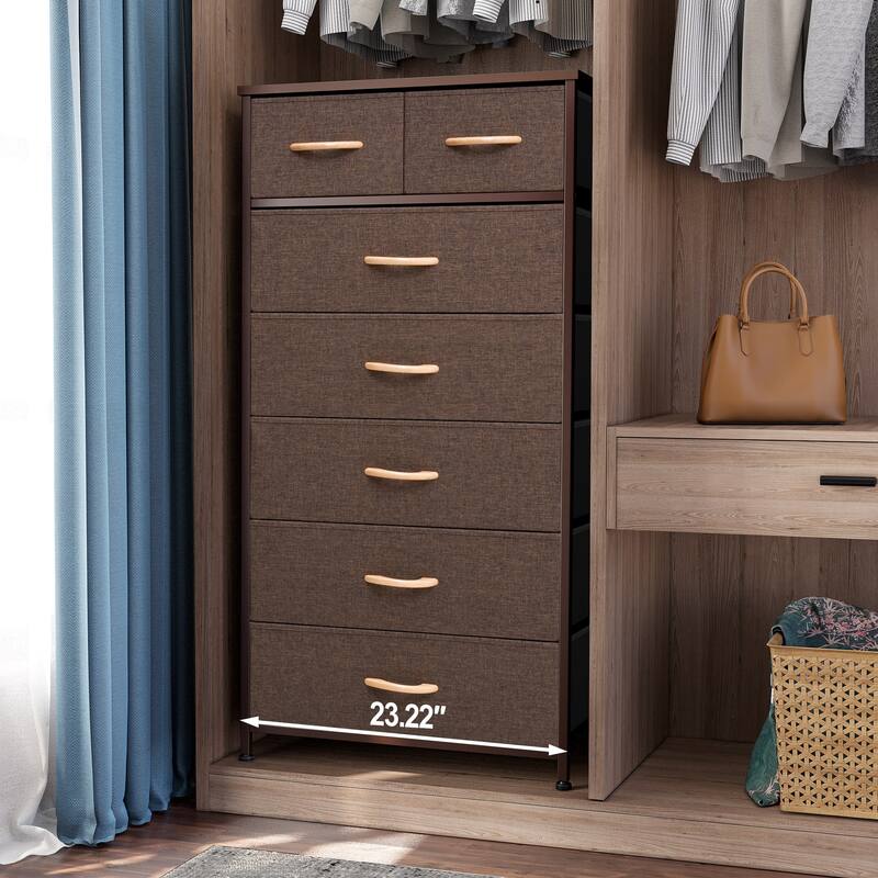 Vertical Storage Dresser 7-drawer Chest Closet Organizer Unit for Bedroom