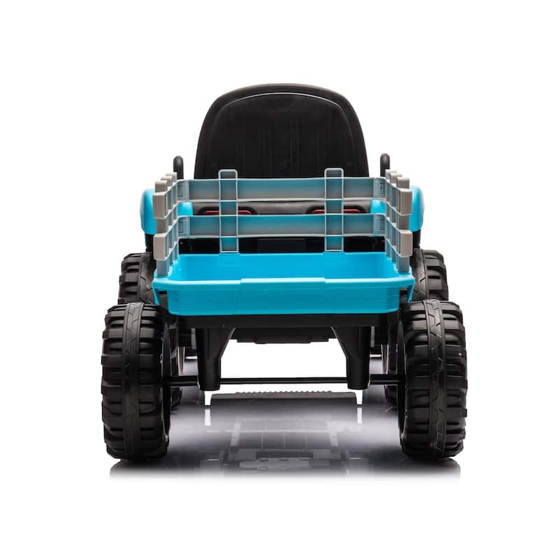 Ride on Tractor,Trailer,24VBattery Powered Electric Toy,200w*2motor 1.86-4.97MPH,Remote Control,3 speed adjustable,LED,safe belt