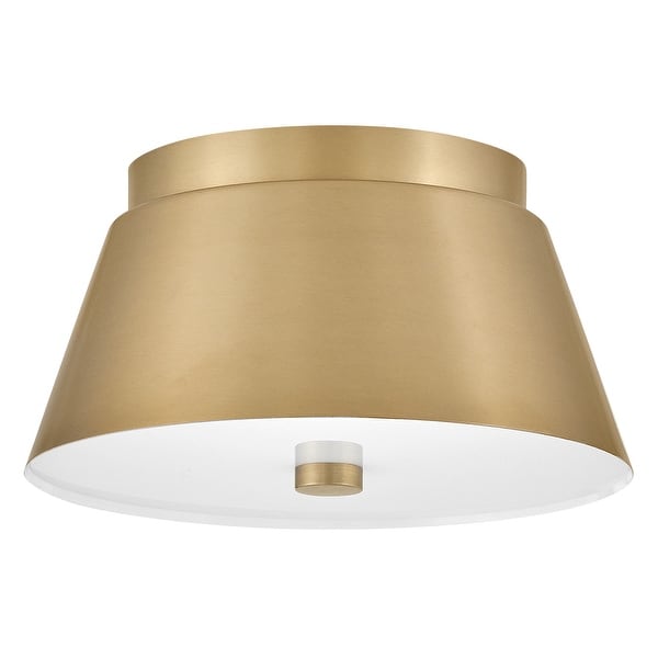 slide 2 of 6, Lark 83511 Tess 2 Light 11" Wide Flush Mount Ceiling Fixture Lacquered Brass