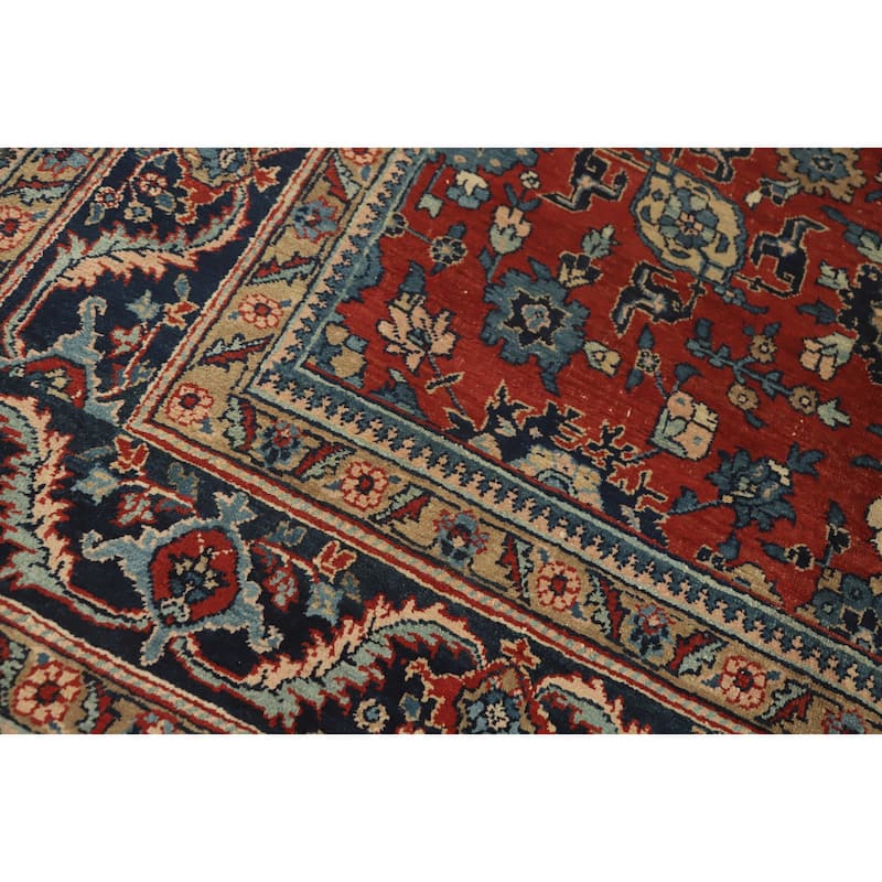 Hand Knotted Oriental 100% Wool Carpet Traditional Floral Oranges & Rust Tabriz Area Rug - 10' 7'' X 7' 8''