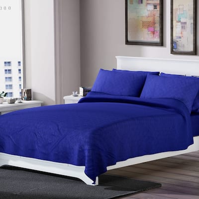 HOMESMART Solid Polyester Embossed 6 pcs Breathable Sheet Set - King