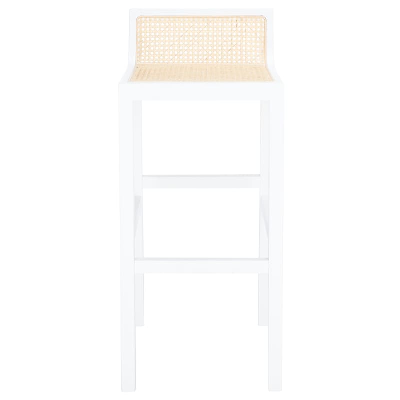 SAFAVIEH Crete Low Back Cane Bar Stool - 16" W x 20" D x 38" H - 16Wx19Dx37H