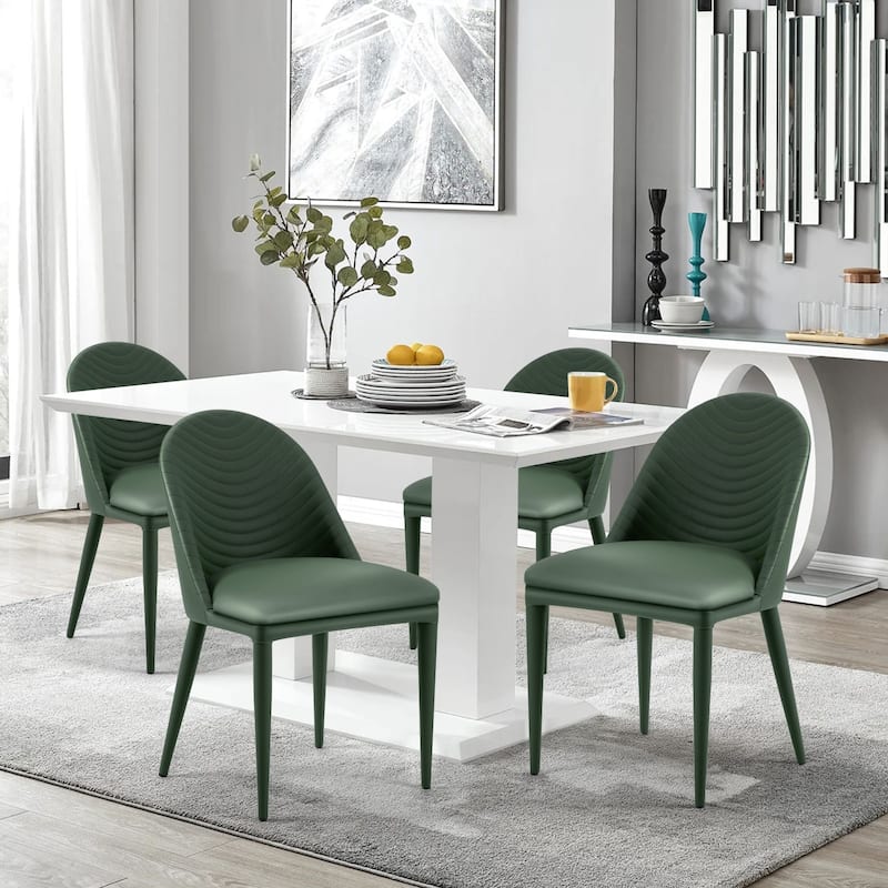 Fully Assembled Microfiber Leather Upholstered Dining Chairs, Set of 2 - 22.44"D x 18.5"W x 32.28"H