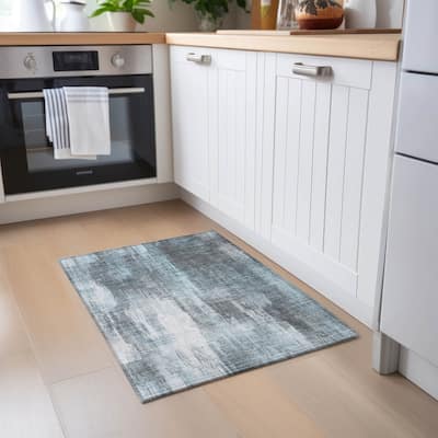 Machine Washable Indoor/ Outdoor Modern Ombre Chantille Rug