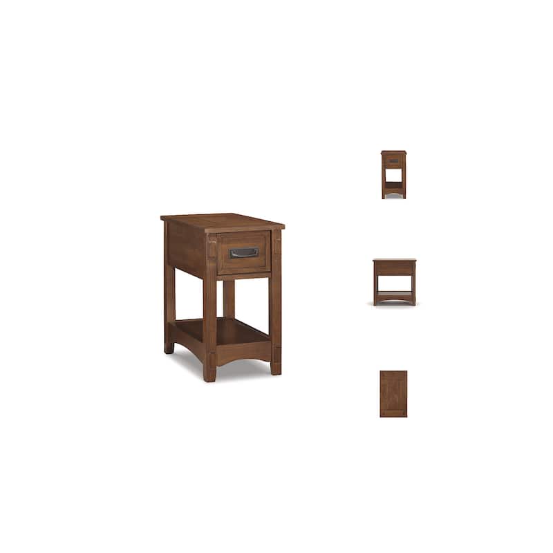 Signature Design by Ashley Breegin Brown Finish Wood Chairside End Table - 13" W x 22.13" D x 23.13" H