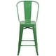 preview thumbnail 87 of 97, 24'' High Metal Indoor-Outdoor Counter Height Stool with Back