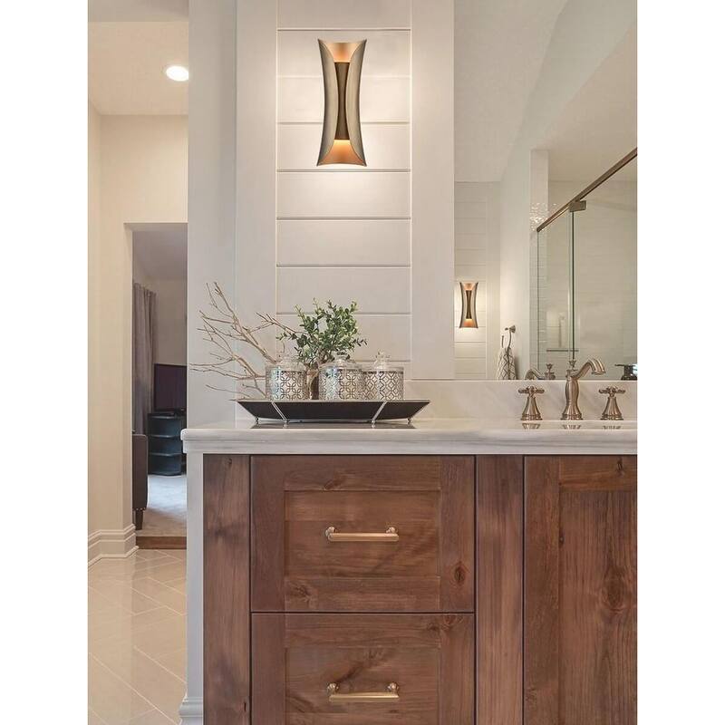 Massa Modern Wall Sconce 2-Light Natural Brass