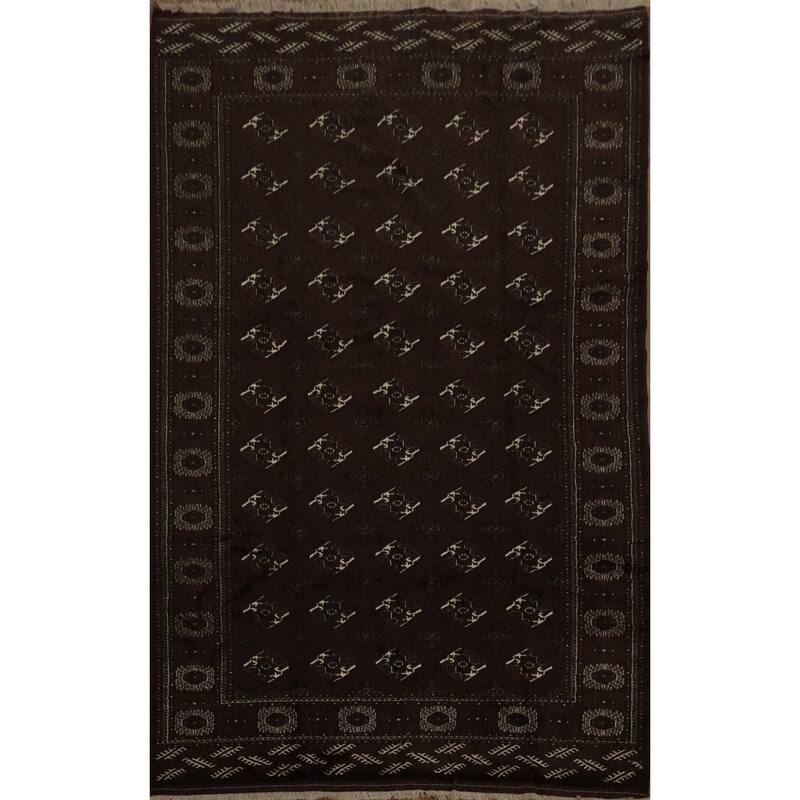 Hand Knotted Oriental 100% Wool Carpet Traditional All-Over Red Turkoman Area Rug - 12' 0'' X 7' 6''